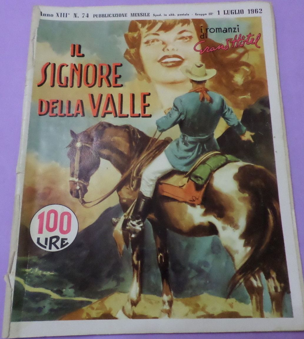 I ROMANZI DI GRAND HOTEL magazine side cover Issue 74 1 July 1962