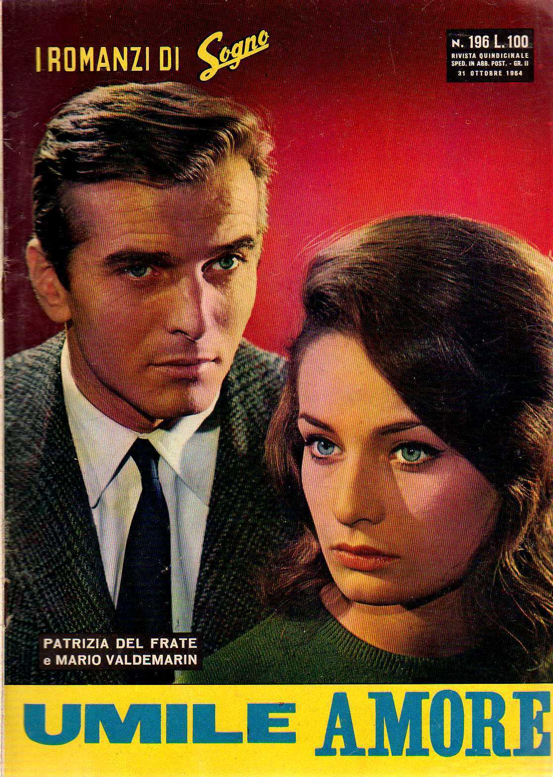 I ROMANZI DI SOGNO magazine side cover Issue 196 31 October 1964