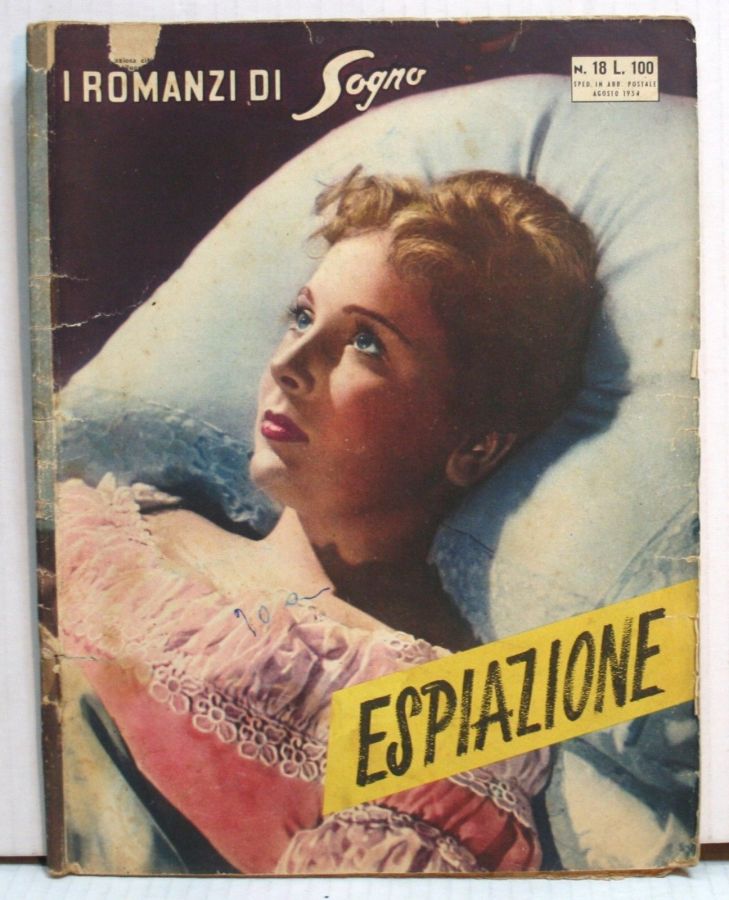 I ROMANZI DI SOGNO magazine side cover Issue 18  August 1954