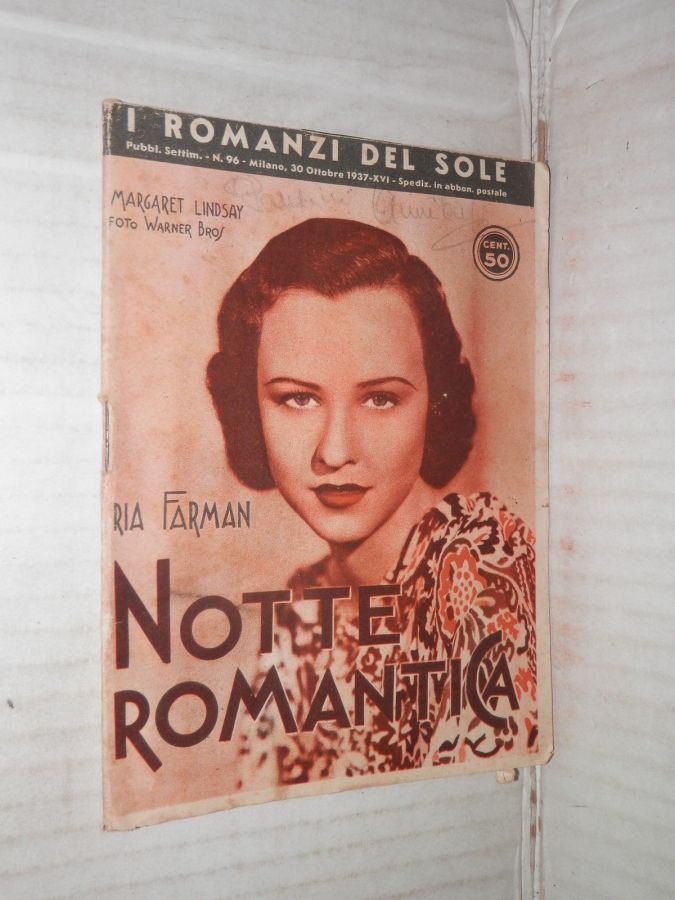 I ROMANZI DEL SOLE magazine side cover Issue 96 30 October 1937