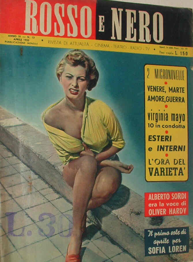 ROSSO E NERO magazine side cover Issue 13 April 1955