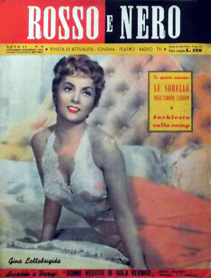 ROSSO E NERO magazine side cover Issue 9 November/December 1954