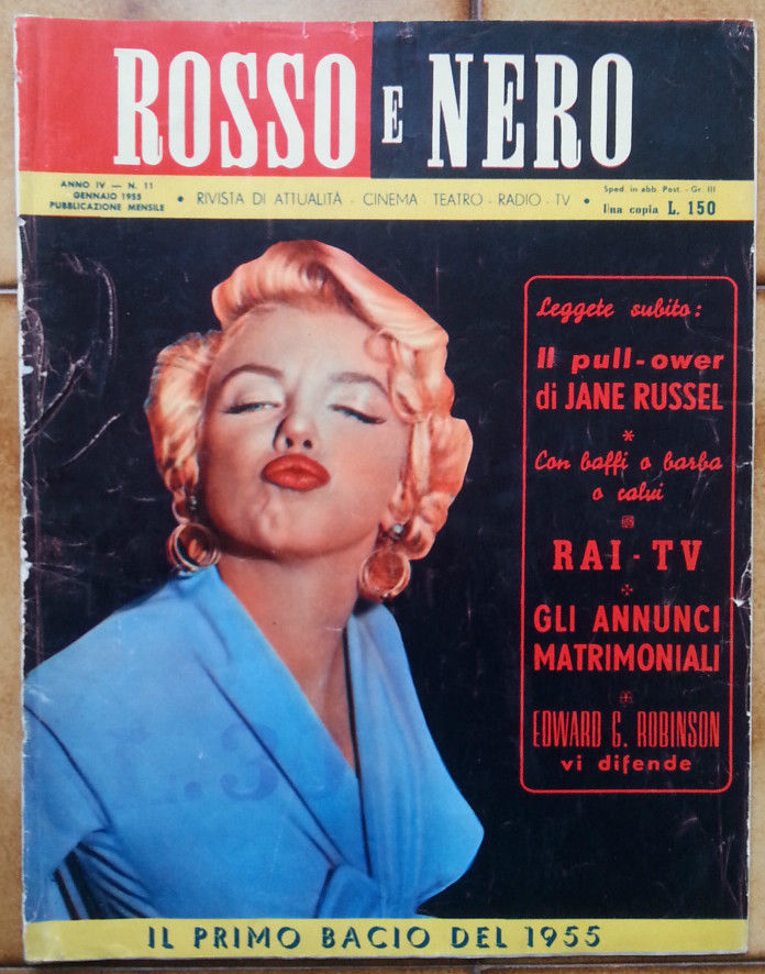 ROSSO E NERO magazine side cover Issue 11 January 1955