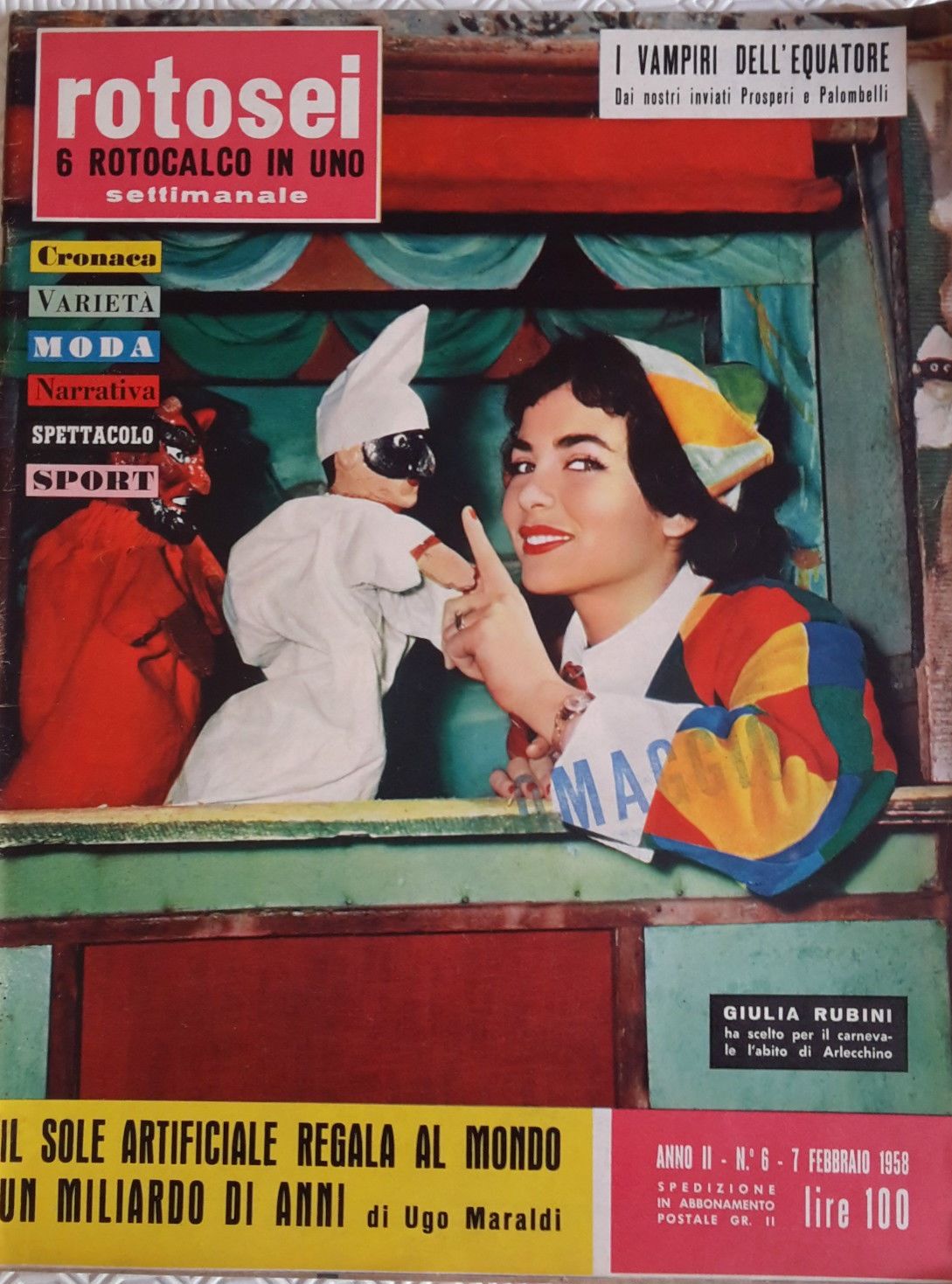 ROTOSEI magazine side cover Issue 6 7 February 1958