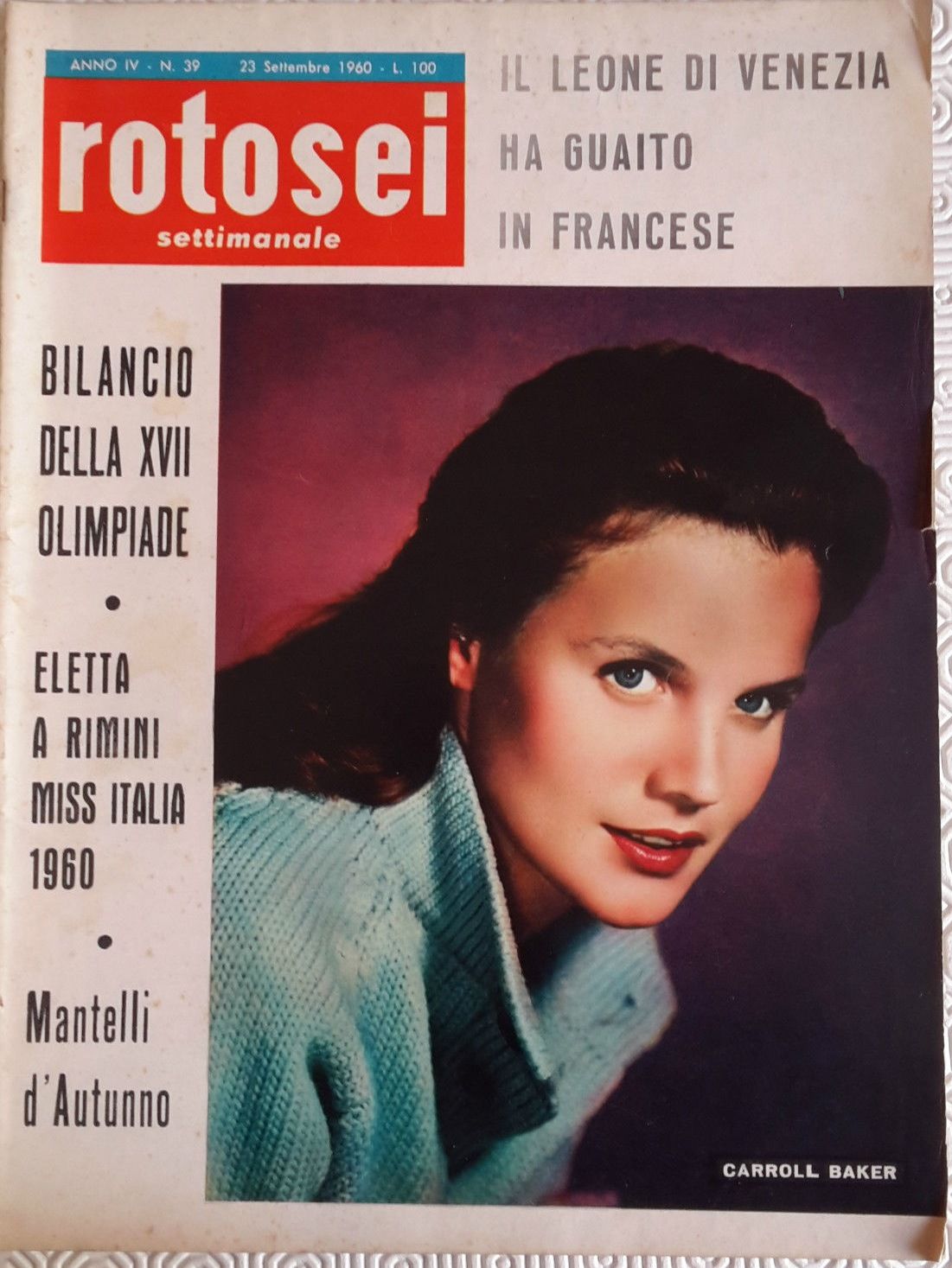 ROTOSEI magazine side cover Issue 39 23 September 1960