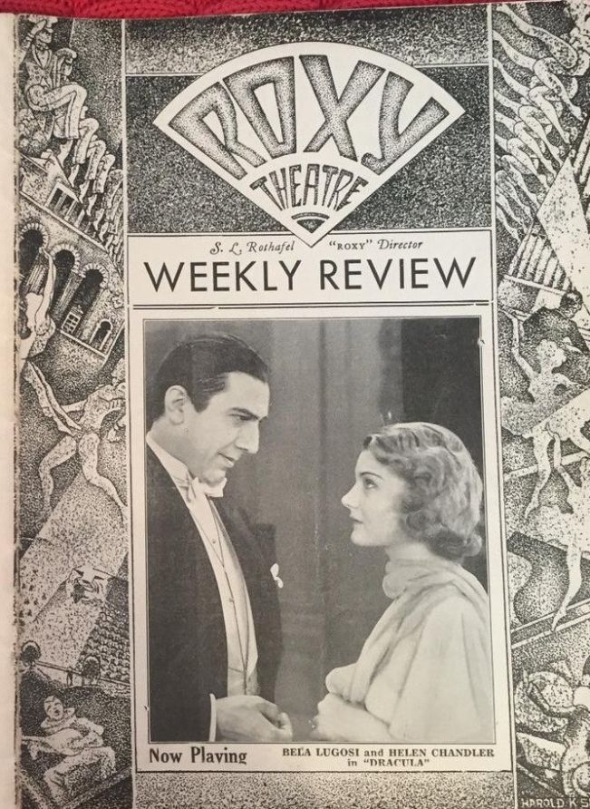 ROXY THEATRE magazine side cover   1931