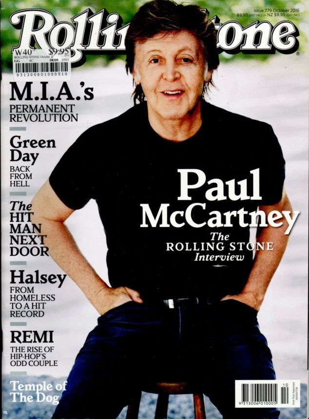 ROLLING STONE (AU) magazine side cover Issue 779  October 2016
