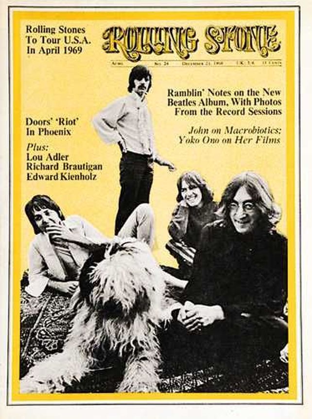 ROLLING STONE magazine side cover 21 December 1968