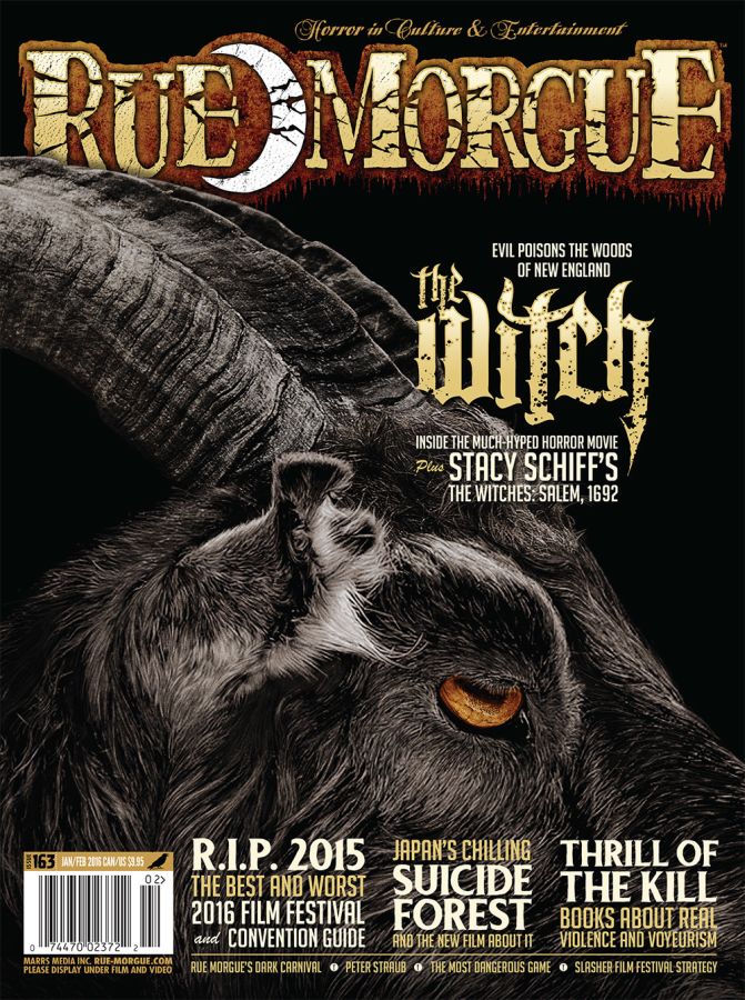 RUE MORGUE magazine side cover Issue 163 January/February 2016