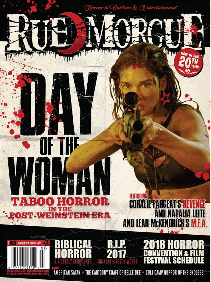RUE MORGUE magazine side cover Issue 180  January/February 2018