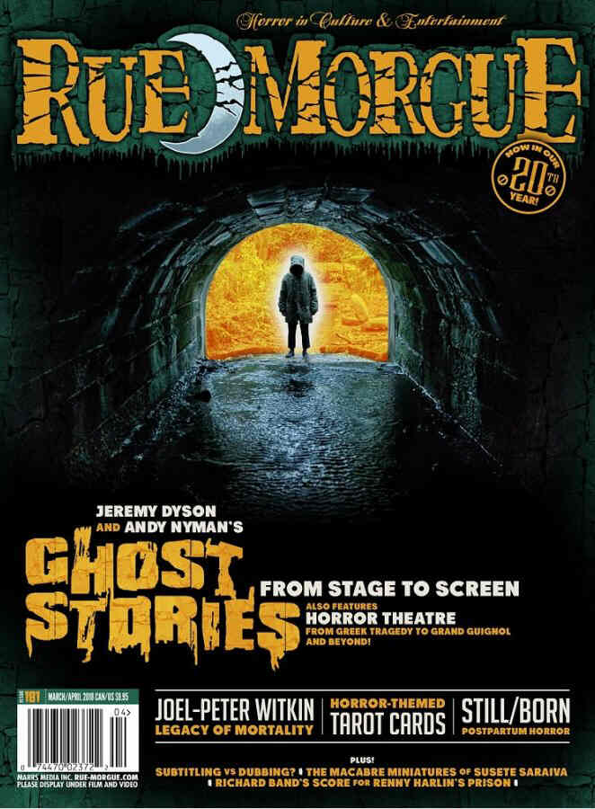 RUE MORGUE magazine side cover Issue 181  March/April 2018