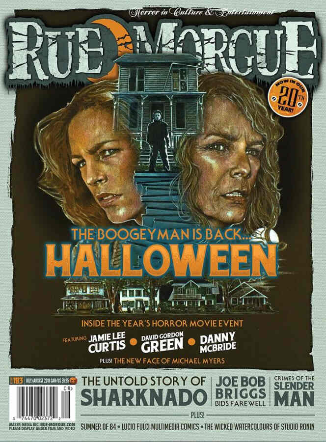 RUE MORGUE magazine side cover Issue 183  July/August 2018