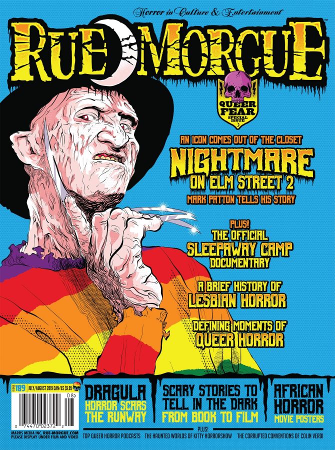 RUE MORGUE magazine side cover Issue 189  July/August 2019