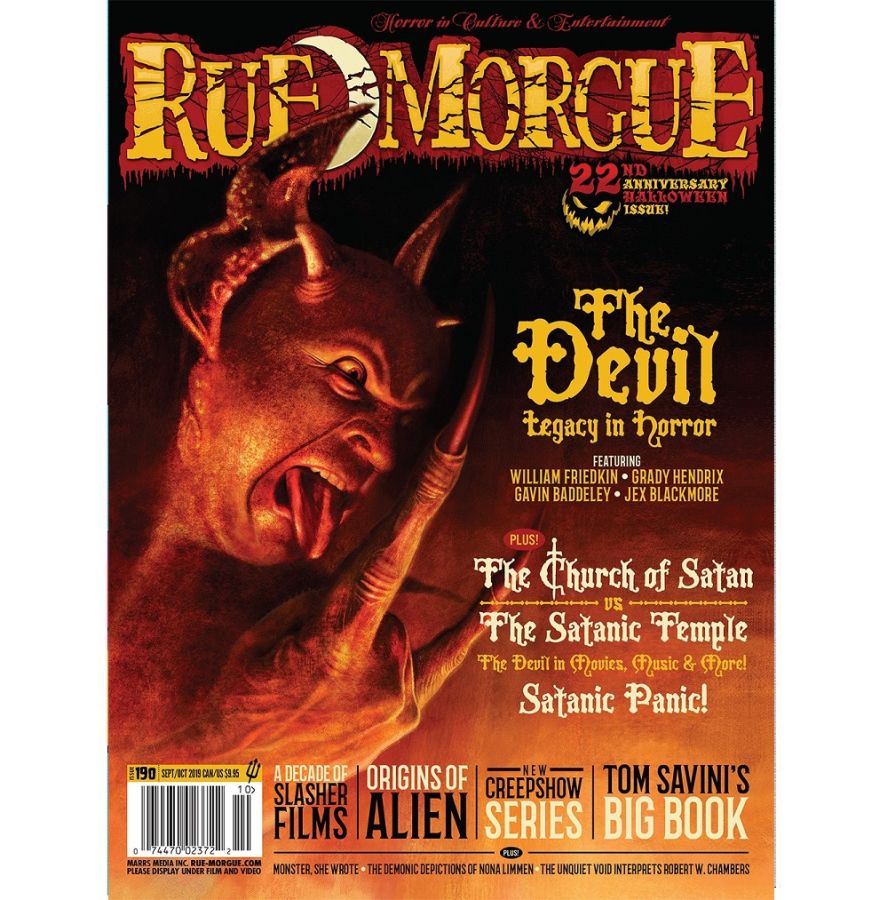 RUE MORGUE magazine side cover Issue 190  September/October 2019