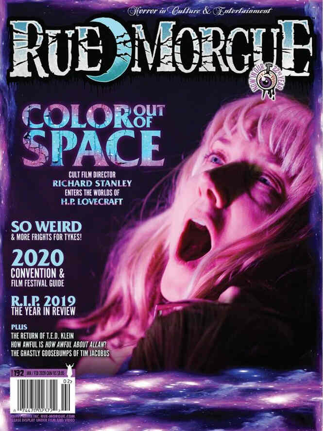RUE MORGUE magazine side cover Issue 192  January/February 2020