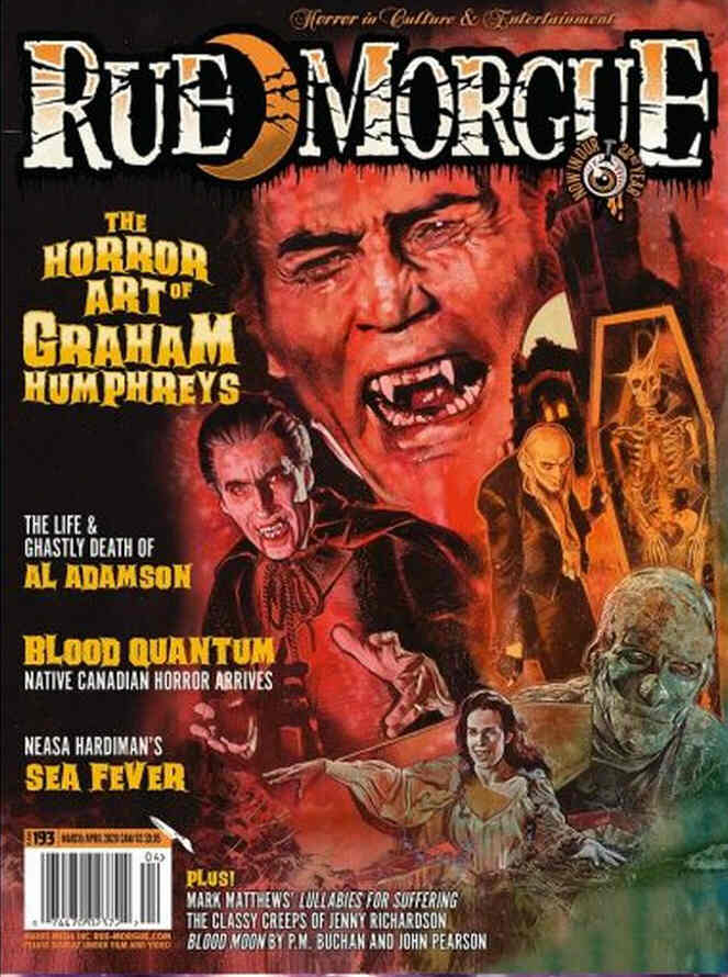 RUE MORGUE magazine side cover Issue 193  March/April 2020