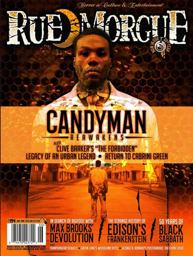 RUE MORGUE magazine side cover Issue 194  May/June 2020