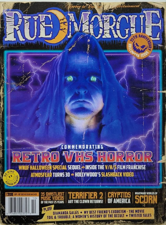 RUE MORGUE magazine side cover Issue 208  September/October 2022
