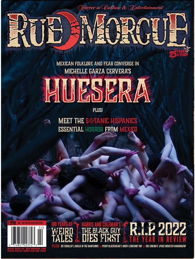 RUE MORGUE magazine side cover Issue 210  January/February 2023