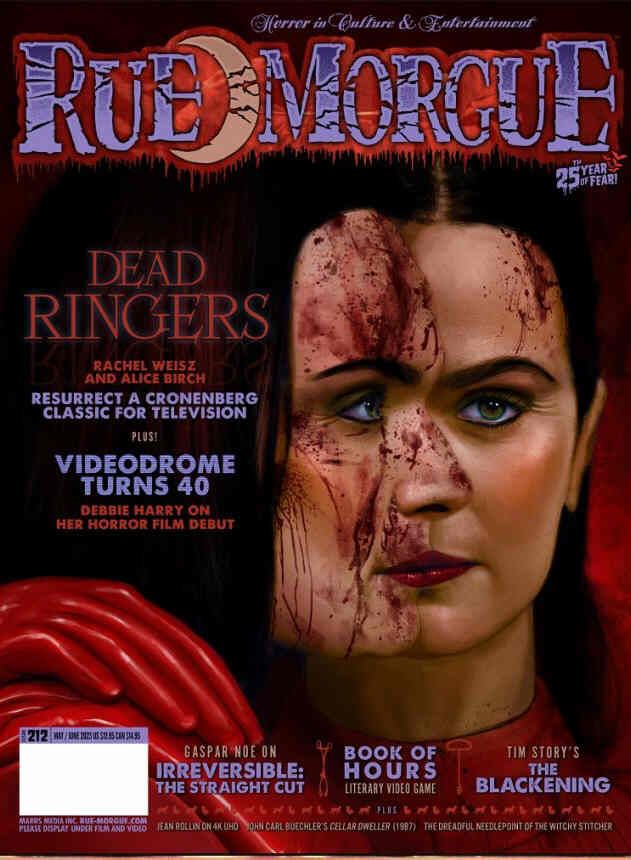 RUE MORGUE magazine side cover Issue 212  May/June 2023