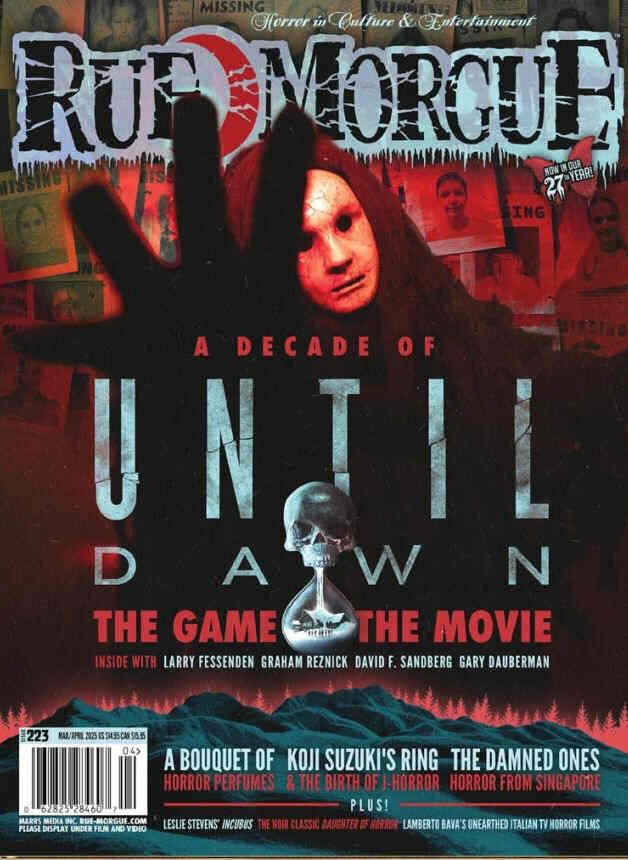 RUE MORGUE magazine side cover Issue 223  March/April 2025
