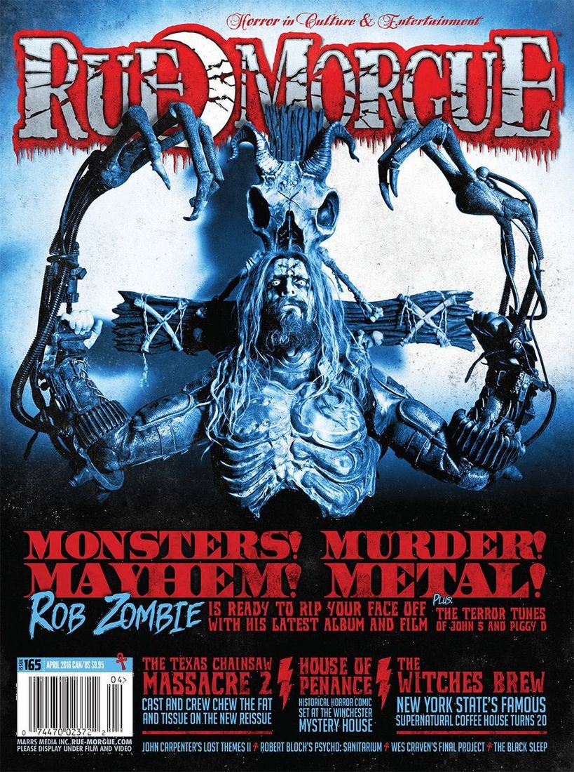 RUE MORGUE magazine side cover Issue 165 April 2016