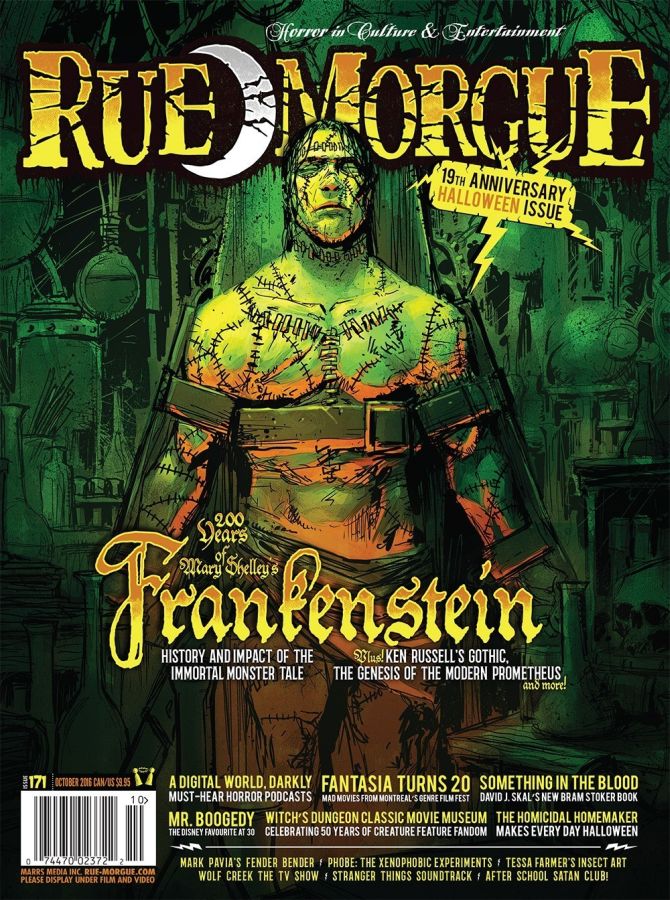 RUE MORGUE magazine side cover Issue 171 October 2016