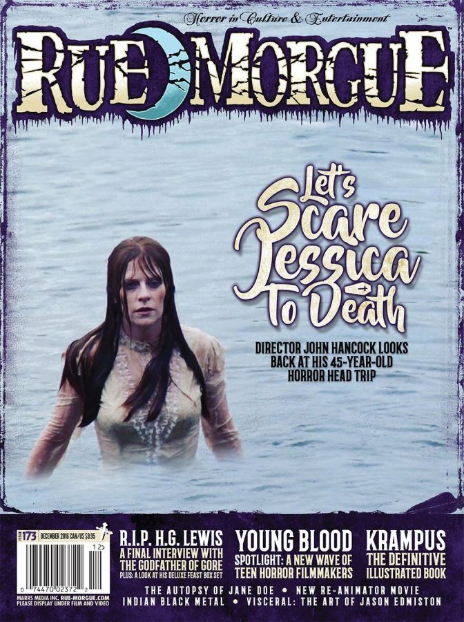 RUE MORGUE magazine side cover Issue 173 December 2016