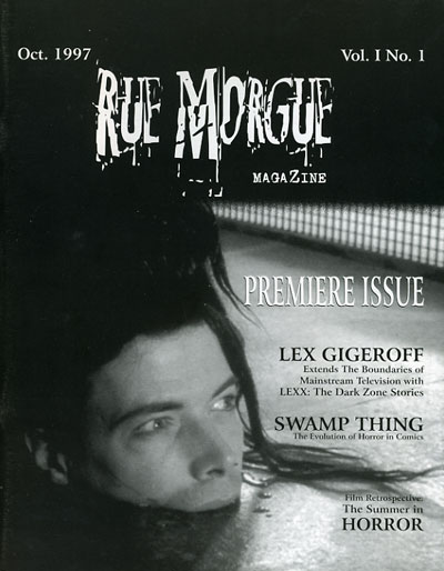 RUE MORGUE magazine side cover Issue 1 January/February 1998