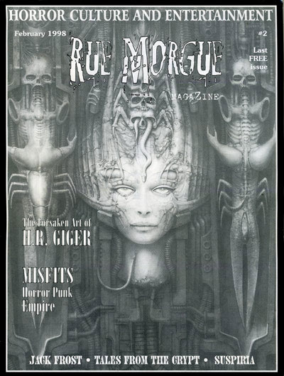 RUE MORGUE magazine side cover Issue 2 March/April 1998