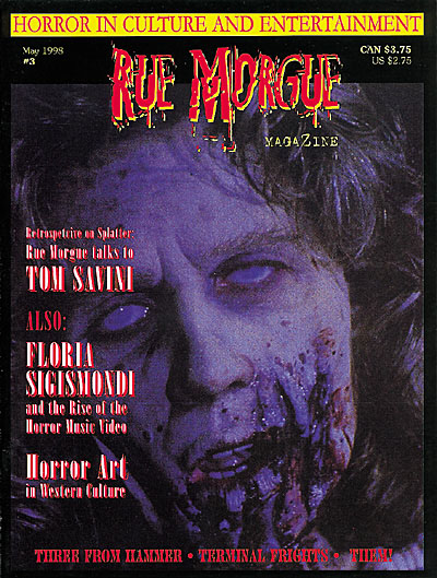 RUE MORGUE magazine side cover Issue 3 May/June 1998