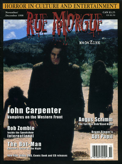 RUE MORGUE magazine side cover Issue 6 November/December 1998