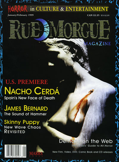 RUE MORGUE magazine side cover Issue 7 January/February 1999