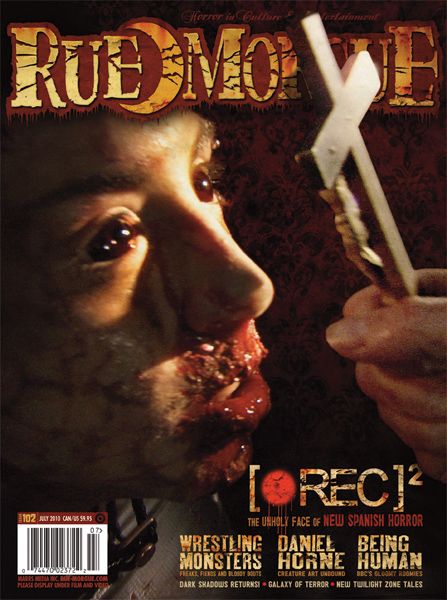 RUE MORGUE magazine side cover Issue 102 July 2010