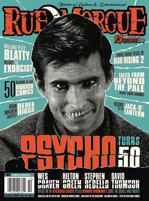 RUE MORGUE magazine side cover Issue 105 October 2010