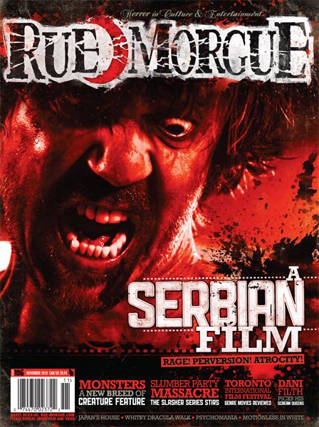 RUE MORGUE magazine side cover Issue 106 November 2010