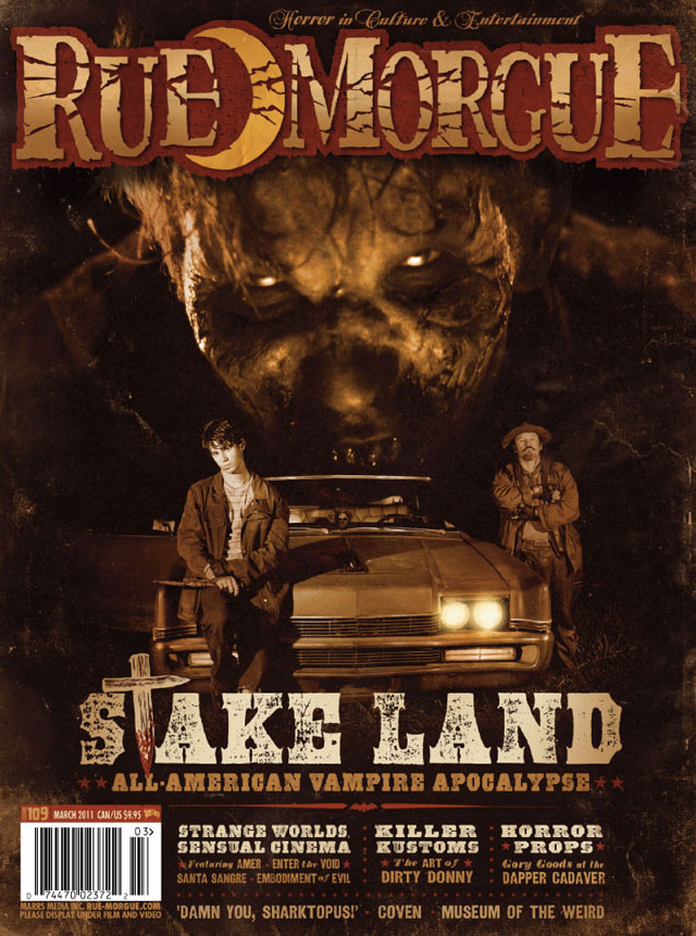 RUE MORGUE magazine side cover Issue 109 March 2011