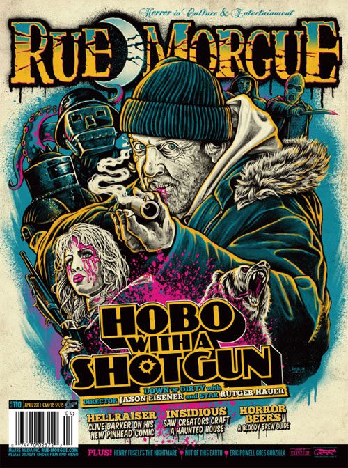RUE MORGUE magazine side cover Issue 110 April 2011