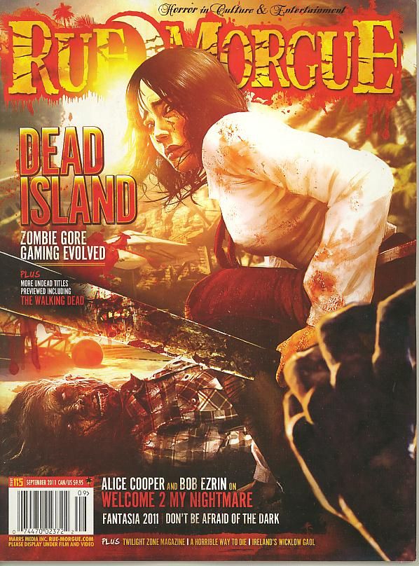 RUE MORGUE magazine side cover Issue 115 September 2011