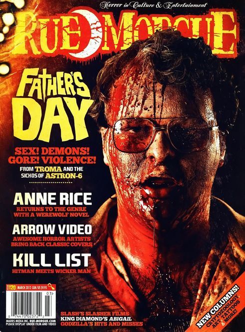 RUE MORGUE magazine side cover Issue 120 March 2012