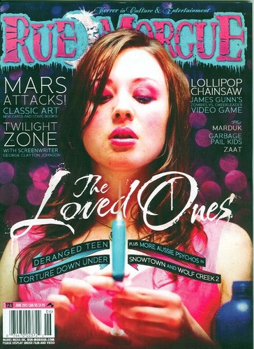 RUE MORGUE magazine side cover Issue 123 June 2012