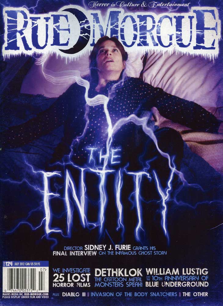 RUE MORGUE magazine side cover Issue 124 July 2012