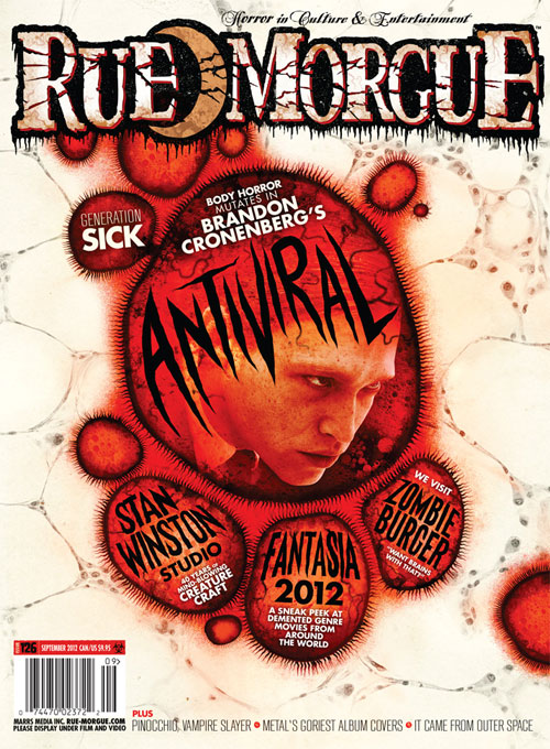 RUE MORGUE magazine side cover Issue 126 September 2012