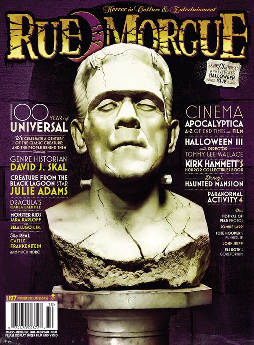 RUE MORGUE magazine side cover Issue 127 October 2012