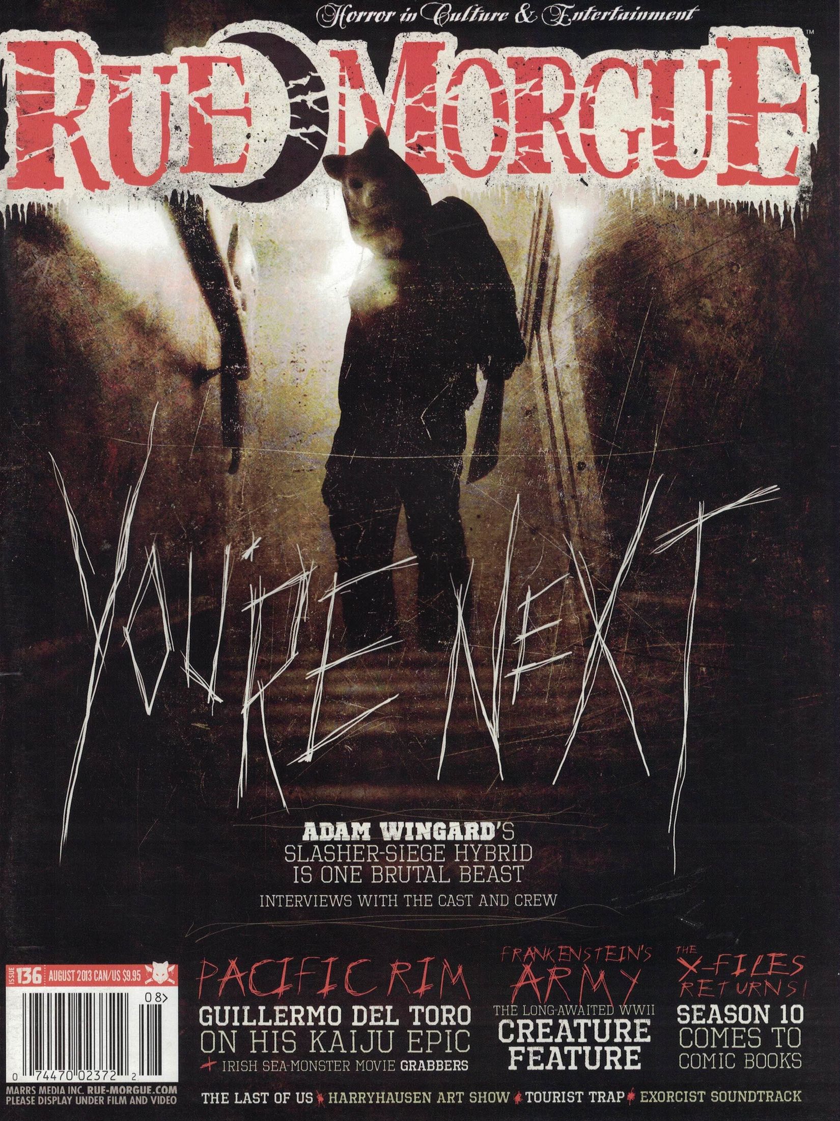 RUE MORGUE magazine side cover Issue 136 August 2013