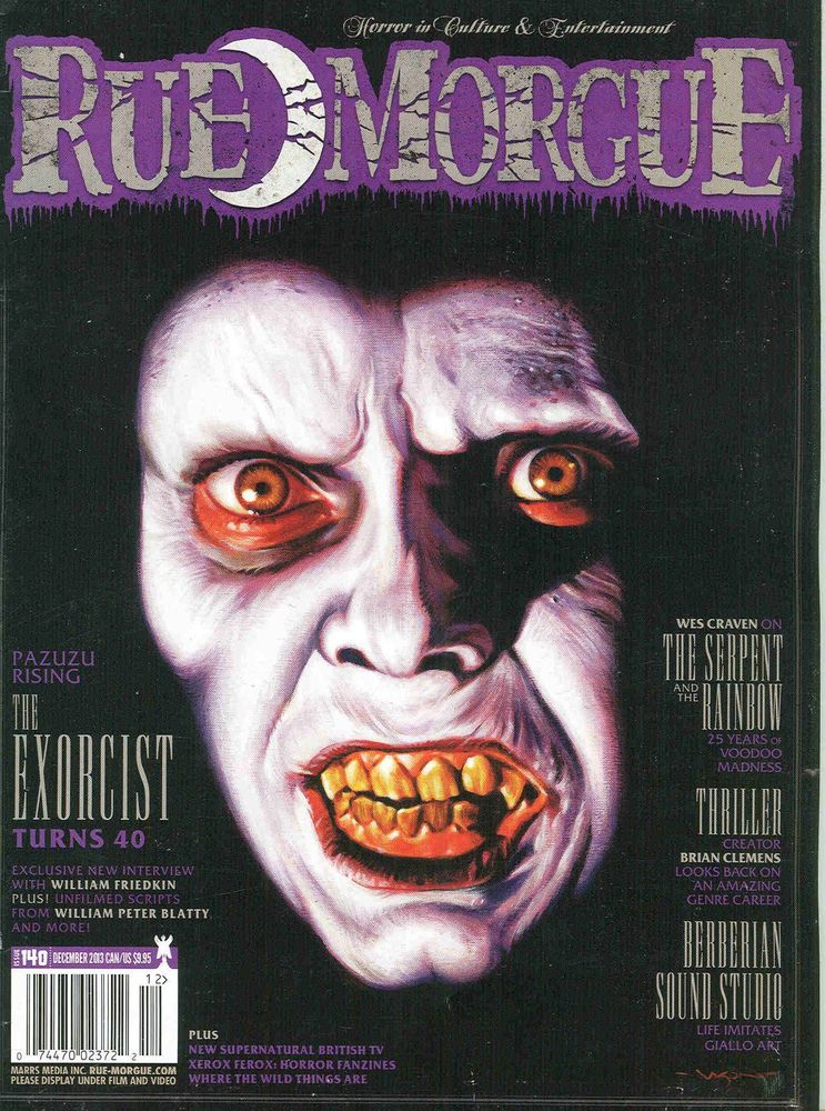 RUE MORGUE magazine side cover Issue 140 December 2013