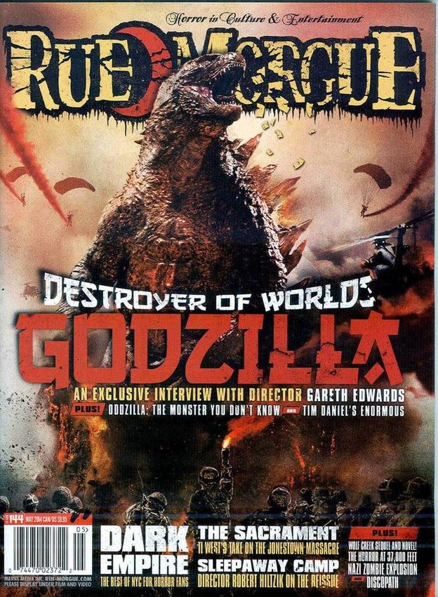 RUE MORGUE magazine side cover Issue 144 May 2014