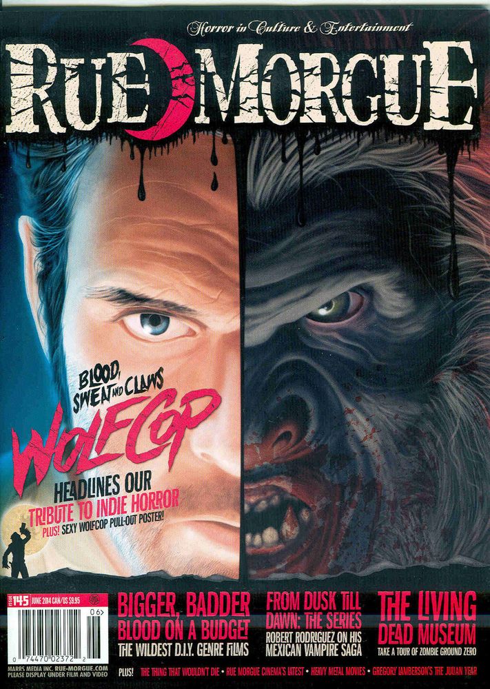 RUE MORGUE magazine side cover Issue 145 June 2014
