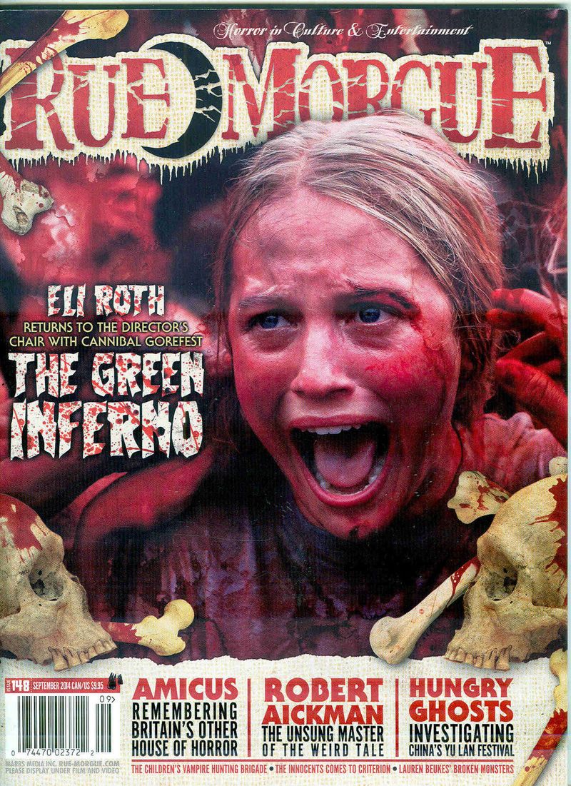 RUE MORGUE magazine side cover Issue 148 September 2014