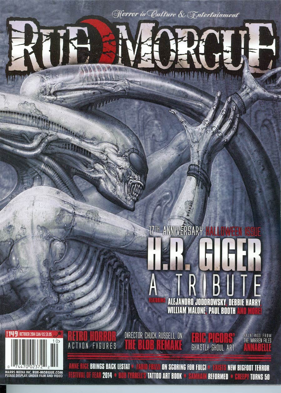 RUE MORGUE magazine side cover Issue 149 October 2014